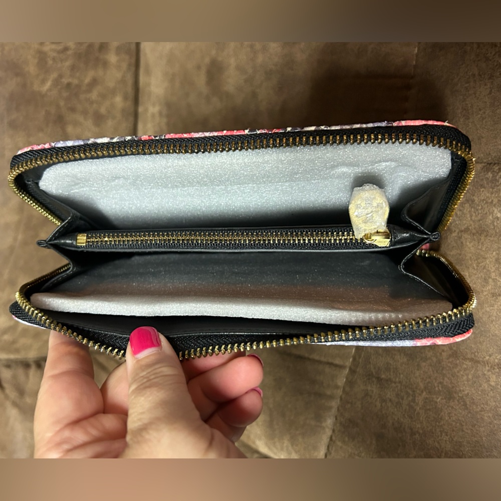 Tory Burch Python Embossed Leather Zip Around Con… - image 4